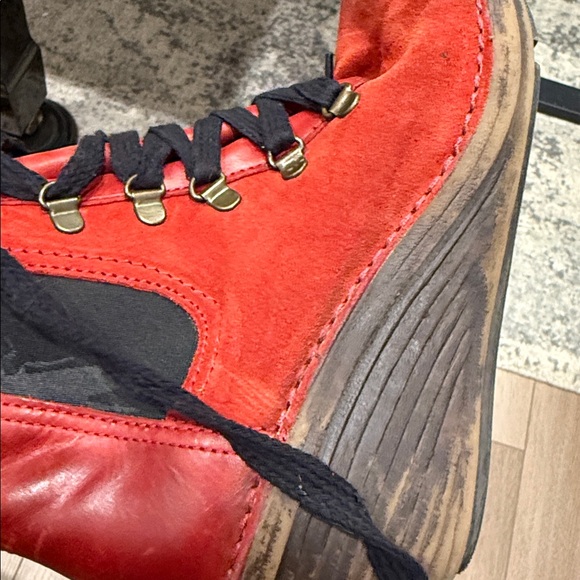 Red Suede Wedge Ankle Boots fly london suzu oil red suede boots Sz 41 - Picture 4 of 5